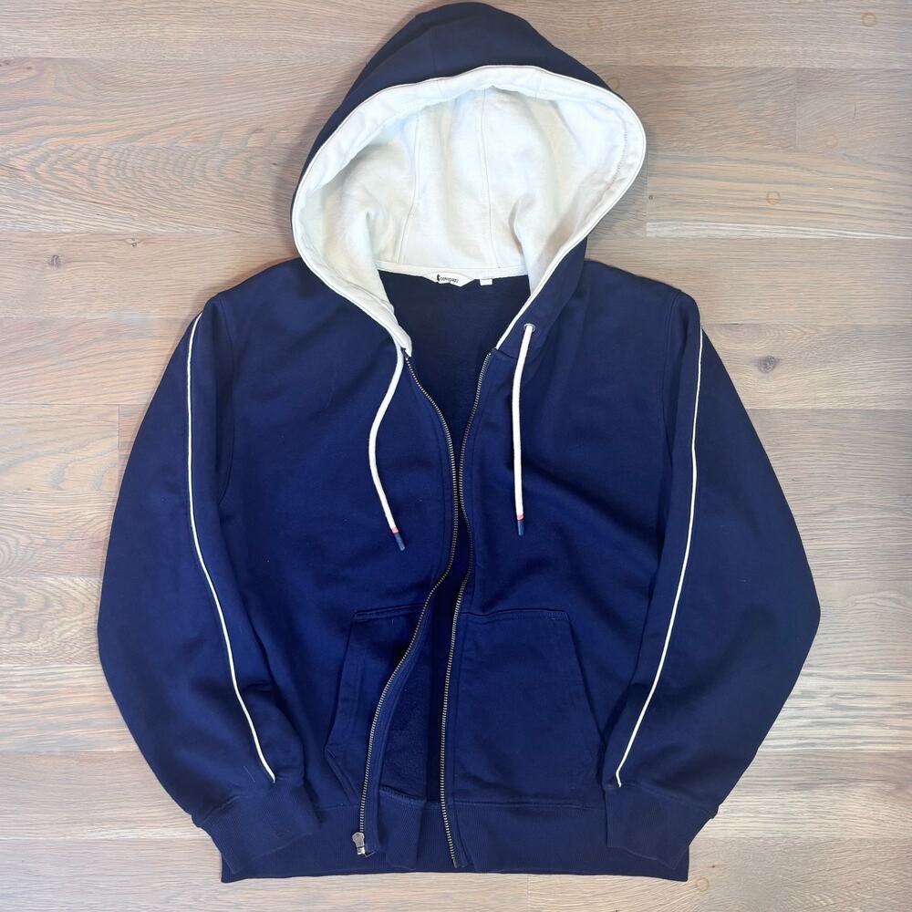 Cotopaxi Do Good Full Zip Hoodie Jacket Organic Navy Cream Womens Size Large